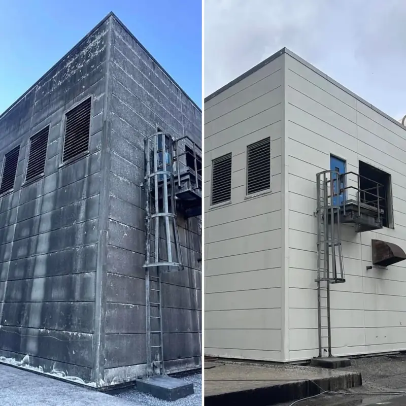 Whiskey fungus black mold removed from building in London KY, before and after